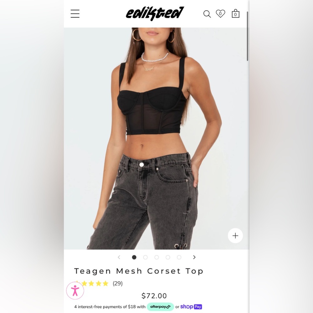 Edikted Black Mesh Corset top